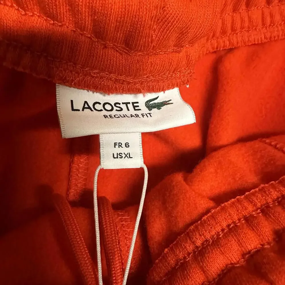 Lacoste Sport Men's XL 10" Bright Red Cotton Sweat Shorts Logo - Picture 4 of 5